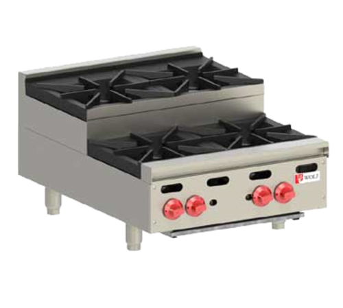 Wolf AHP424U 24" Gas Hotplate w/ (4) Burners & Manual Controls, Natural Gas-cityfoodequipment.com