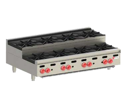 Wolf AHP848U 48" Gas Hotplate w/ (8) Burners & Manual Controls, Natural Gas-cityfoodequipment.com