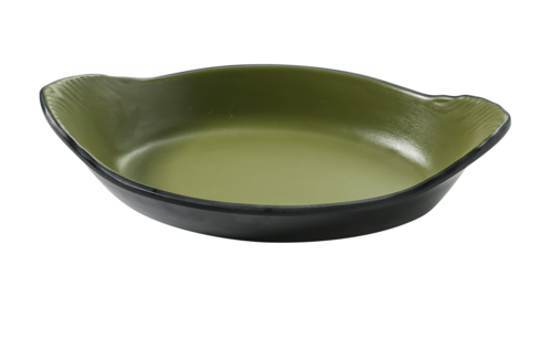 Yanco BM-608GR Oval, Rarebit, 8 3/4" x 5", Melamine, Green-cityfoodequipment.com