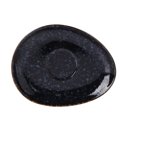 Yanco BL-002 6" Oval Saucer - Ceramic, Blue Star-cityfoodequipment.com