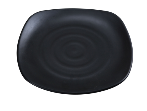 Yanco BP-1109 9" Square Melamine Plate, Black-cityfoodequipment.com