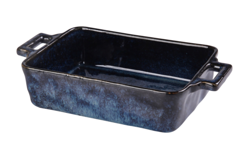 Yanco BL-912 70 oz Rectangular Bake Dish w/ Handle - Ceramic, Blue Star-cityfoodequipment.com