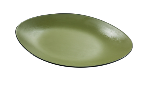 Yanco BM-213GR 13 1/2" x 8 1/2" Oval Melamine Dinner Plate - Green-cityfoodequipment.com