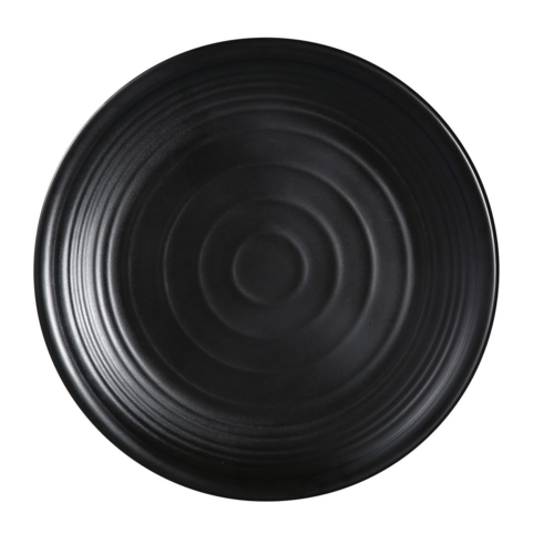 Yanco BP-1012 12" Round Melamine Plate, Black-cityfoodequipment.com