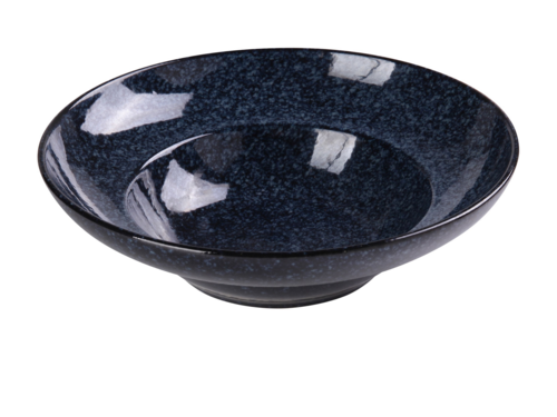 Yanco BL-711 20 Oz Round Mediterranean Pasta Bowl - Ceramic, Blue Star-cityfoodequipment.com