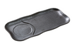 Yanco DB-4112 Rectangular Diamond Black Compartment Plate - 12" X 6", Porcelain, Black-cityfoodequipment.com