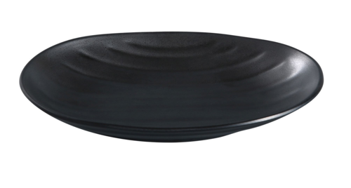 Yanco BP-2108 8 1/2" X 5" Oval Melamine Plate - Black-cityfoodequipment.com