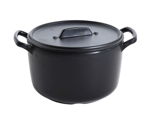 Yanco BP-4107 75 Oz Round Melamine Bowl W/ Handles And Lid, Black-cityfoodequipment.com