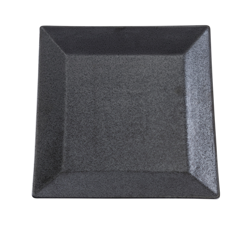 Yanco DB-508 8" Square Diamond Black Plate - Porcelain, Black-cityfoodequipment.com