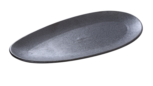 Yanco DB-316 Leaf Shaped Diamond Black Plate - 16" x 7 1/2", Porcelain, Black-cityfoodequipment.com