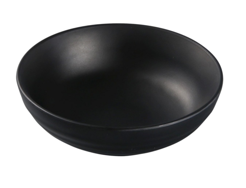 Yanco BP-3005 8 Oz Round Melamine Salad Bowl, Black-cityfoodequipment.com