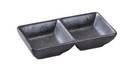 Yanco DB-4032 2 Oz Diamond Black Sauce Dish W/ (2) 2 Oz Compartments - Porcelain, Black-cityfoodequipment.com