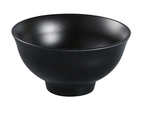 Yanco BP-3004 7 Oz Round Melamine Rice Bowl, Black-cityfoodequipment.com