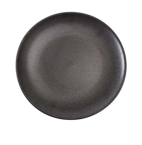 Yanco DB-107 7" Round Diamond Black Plate - Porcelain, Black-cityfoodequipment.com