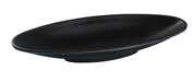 Yanco BP-4112 Boat Shaped Melamine Plate - 12" x 4 1/2", Black-cityfoodequipment.com
