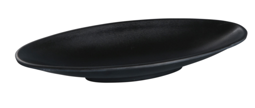 Yanco BP-4112 Boat Shaped Melamine Plate - 12" x 4 1/2", Black-cityfoodequipment.com