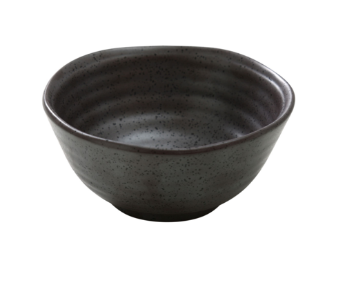 Yanco DB-3105 8 Oz Round Diamond Black Miso Soup Bowl - Porcelain, Black-cityfoodequipment.com