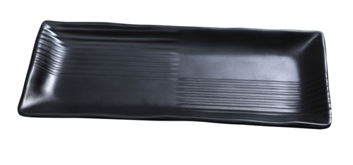 Yanco BP-2212 Rectangular Melamine Plate - 12" X 5 1/2", Black-cityfoodequipment.com