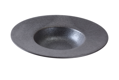 Yanco DB-611 16 oz Round Diamond Black Dessert Plate - Porcelain, Black-cityfoodequipment.com