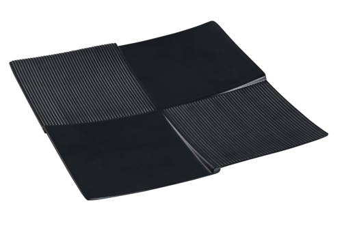 Yanco BP-5111 11" Square Black Pearl Plate - Melamine, Black-cityfoodequipment.com