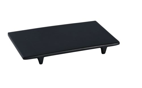 Yanco BP-5008 8" X 4 3/4" Rectangular Black Pearl Plate - Melamine, Black-cityfoodequipment.com