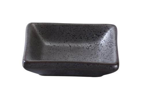 Yanco DB-4030 2 Oz Rectangular Diamond Black Sauce Dish - Porcelain, Black-cityfoodequipment.com