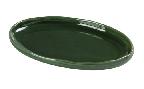 Yanco GG-214 Oval Dinner Plate - 14 1/2" X 9 1/2" Ceramic, Green Gem-cityfoodequipment.com