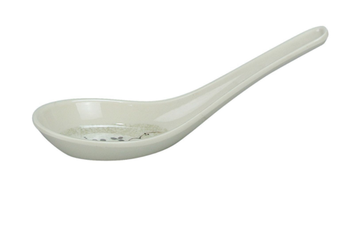 Yanco HO-7001 5 1/2" Melamine Soup Spoon, Beige-cityfoodequipment.com