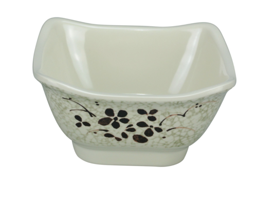 Yanco HO-5450 10 Oz Square Melamine Bowl, Beige-cityfoodequipment.com