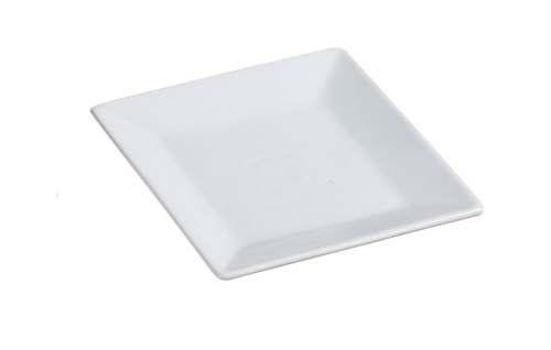 Yanco ML-106 6" Square Porcelain Plate - Porcelain, Super White-cityfoodequipment.com
