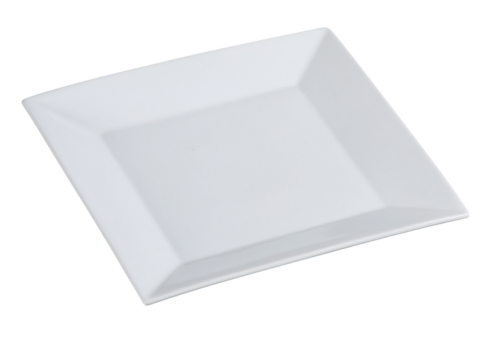 Yanco ML-112 12" Square Porcelain Plate - Porcelain, Super White-cityfoodequipment.com
