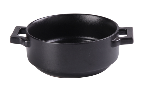 Yanco NB-907 20 Oz Round Bake Dish W/ Handle - Ceramic, Noble Black-cityfoodequipment.com