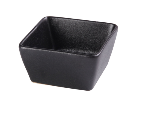 Yanco NB-4031 3 Oz Square Sauce Dish - Ceramic, Noble Black-cityfoodequipment.com