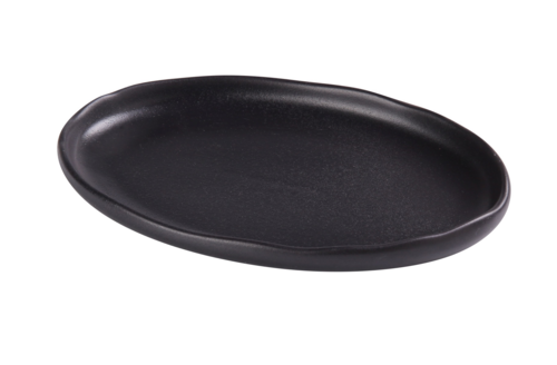 Yanco NB-210 Oval Dinner Plate - 10 1/2" X 7", Ceramic, Noble Black-cityfoodequipment.com