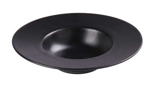 Yanco NB-611 16 Oz Round Dessert Plate - Ceramic, Noble Black-cityfoodequipment.com