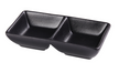 Yanco NB-4032 Rectangular Sauce Dish W/ (2) 1 1/2 Oz Compartments - Ceramic, Noble Black-cityfoodequipment.com
