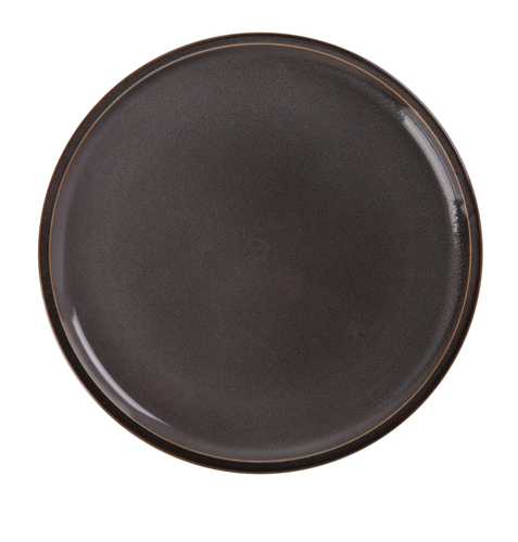 Yanco PK-207 7" Round Peacock Plate W/ Upright Rim - Ceramic, Gray-cityfoodequipment.com
