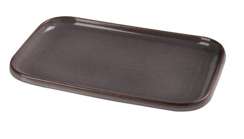 Yanco PK-512 Rectangular Sushi Plate - 12" X 7 1/2", Ceramic, Gray-cityfoodequipment.com