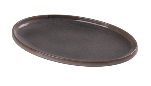 Yanco PK-316 Oval Dinner Plate - 16" X 10", Ceramic, Gray-cityfoodequipment.com