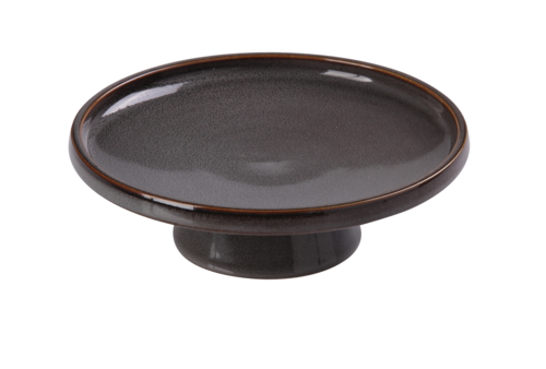 Yanco PK-609 9" Round Dessert Plate W/ Stand - Ceramic, Gray-cityfoodequipment.com