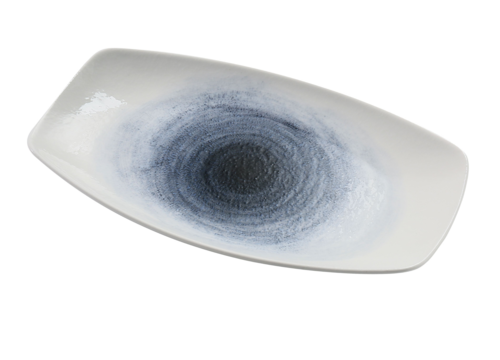Yanco UN-213 Rectangular Universe Plate - 13 1/4" X 7 1/2", China, Blue-cityfoodequipment.com