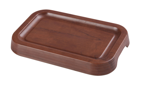 Yanco WL-408 Melamine Tray w/ Foot - 7 3/4" x 5", Wood Grain-cityfoodequipment.com