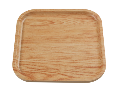 Yanco WD-2108 8 1/8" Square Melamine Dinner Plate, Golden Oak-cityfoodequipment.com