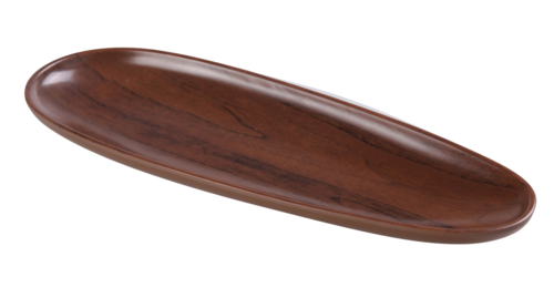 Yanco WL-214 14" Oval Melamine Plate, Wood Grain-cityfoodequipment.com