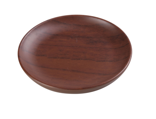 Yanco WL-104 4 3/4" Round Melamine Plate, Wood Grain-cityfoodequipment.com