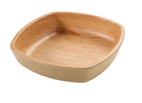 Yanco WD-2306 14 oz Square Melamine Bowl, Golden Oak-cityfoodequipment.com