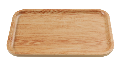 Yanco WD-2212 Rectangular Melamine Dinner Plate - 11 3/4" X 7 1/2", Golden Oak-cityfoodequipment.com
