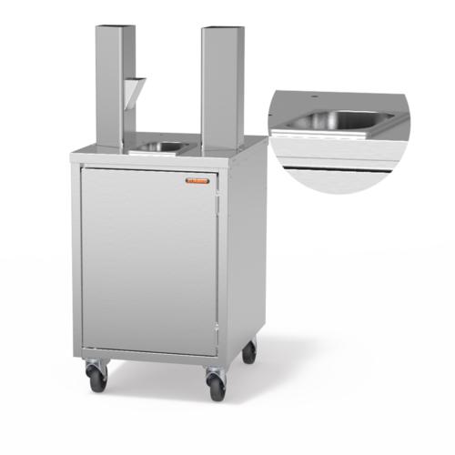 Zummo MDCESP14-N 23 5/8" x 19 11/16" Mobile Equipment Stand for Z14-N Juicers, Cabinet Base-cityfoodequipment.com