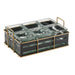 Cal-Mil 22092-90 Rectangular 6 Compartment Condiment Jar Display - Clear/Black-cityfoodequipment.com