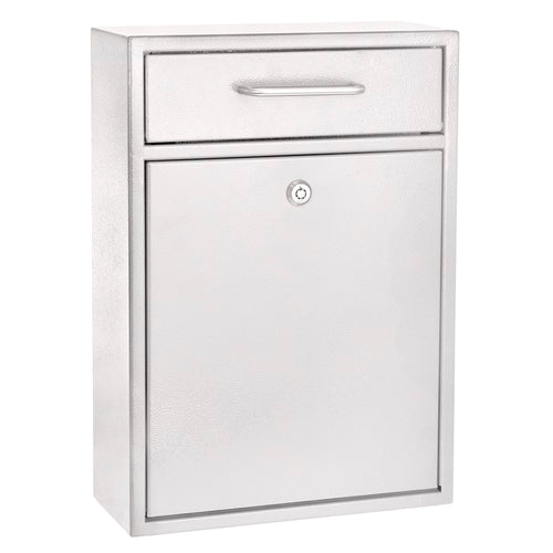 Alpine Industries ADI631-04-WHI Wall Mount Locking Mailbox - 11 1/4"W X 4 3/4"D X 16 1/4"H, Stainless Steel, White-cityfoodequipment.com